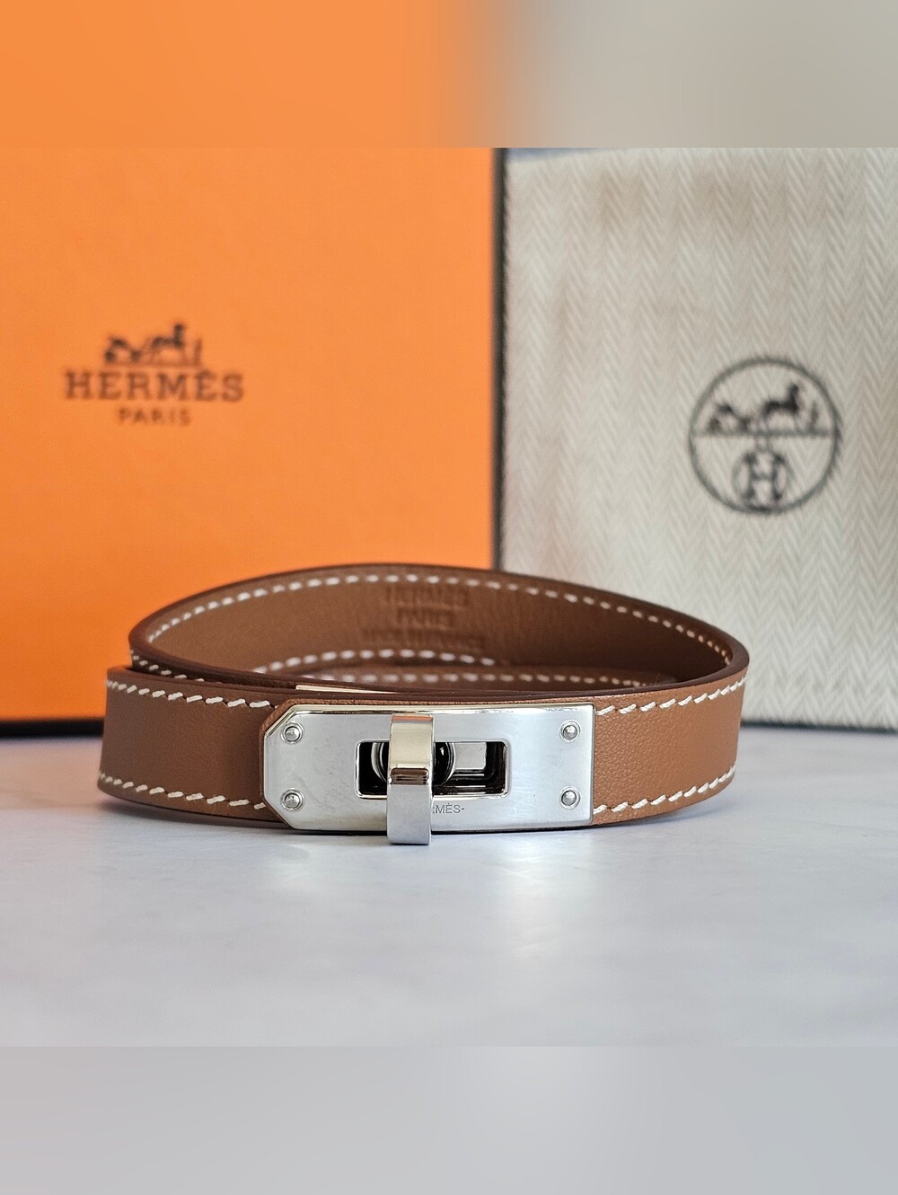 🤎 Hermès Kelly Double Tour Leather Bracelet 🤎